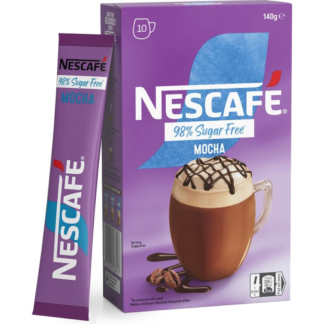 Nescafé Coffee Sachets 98% Sugar Free Mocha 10pack 140g