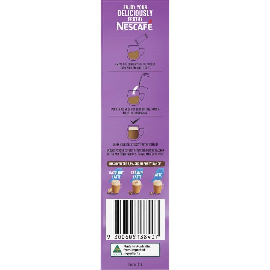 Nescafé Coffee Sachets 98% Sugar Free Mocha 10pack 140g