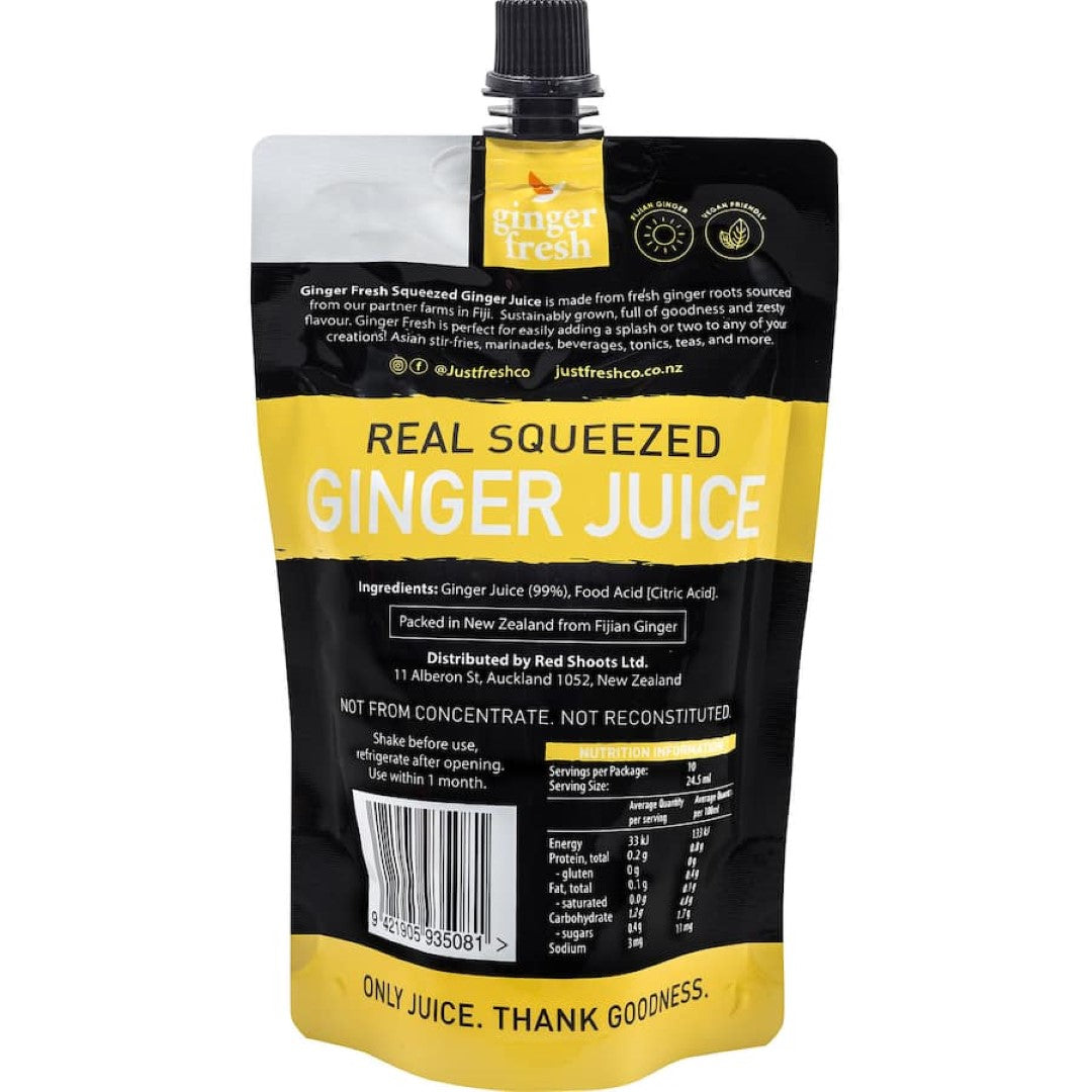 Just Fresh Co Squeezed Fruit Juice Ginger Pouch 245mL