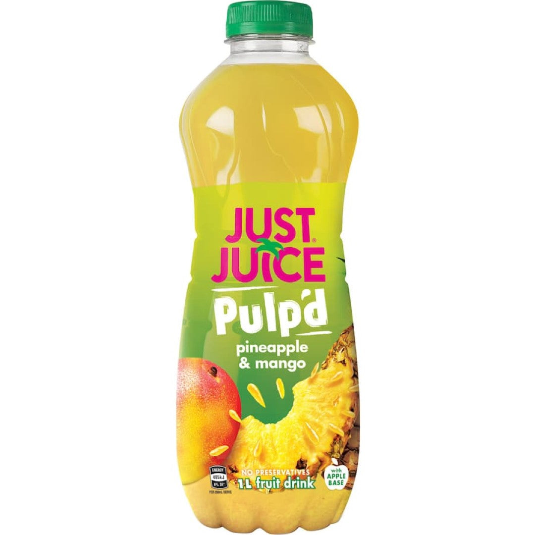 Just Juice Fruit Juice Pulp'd Pineapple & Mango 1L
