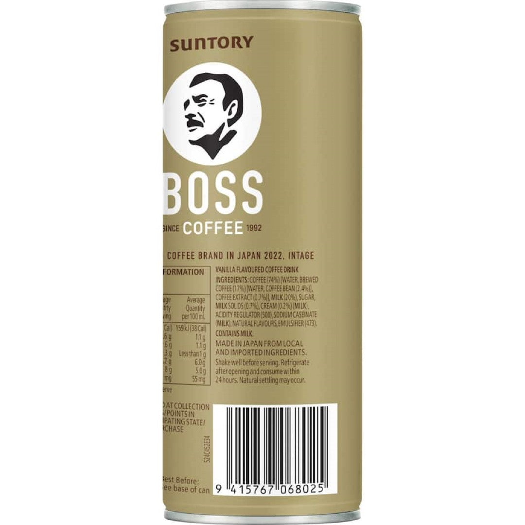 Boss Iced Coffee Vanilla Latte Can 237mL