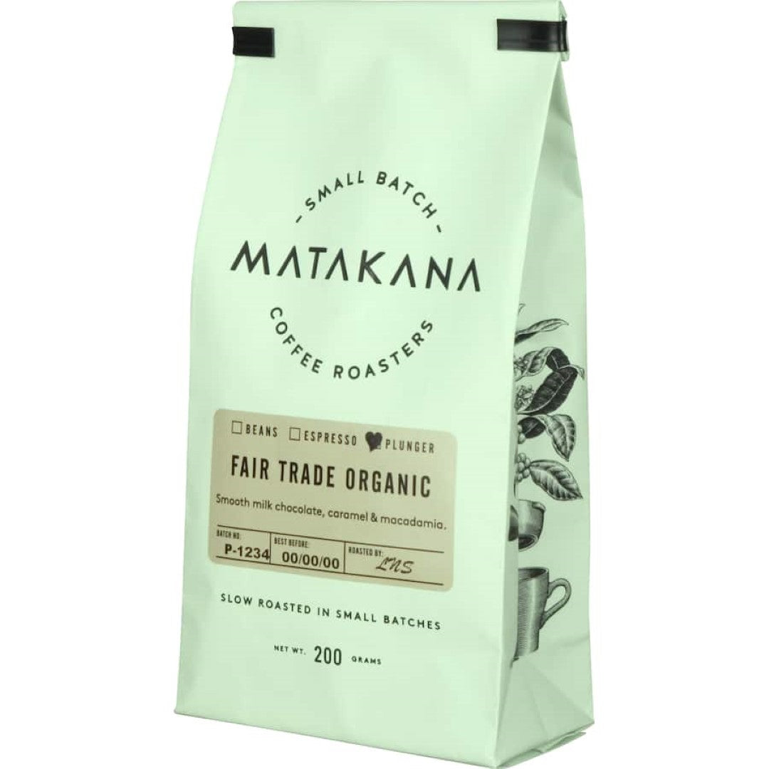 Matakana Coffee Roasters Plunger Fair Trade Organic 200g