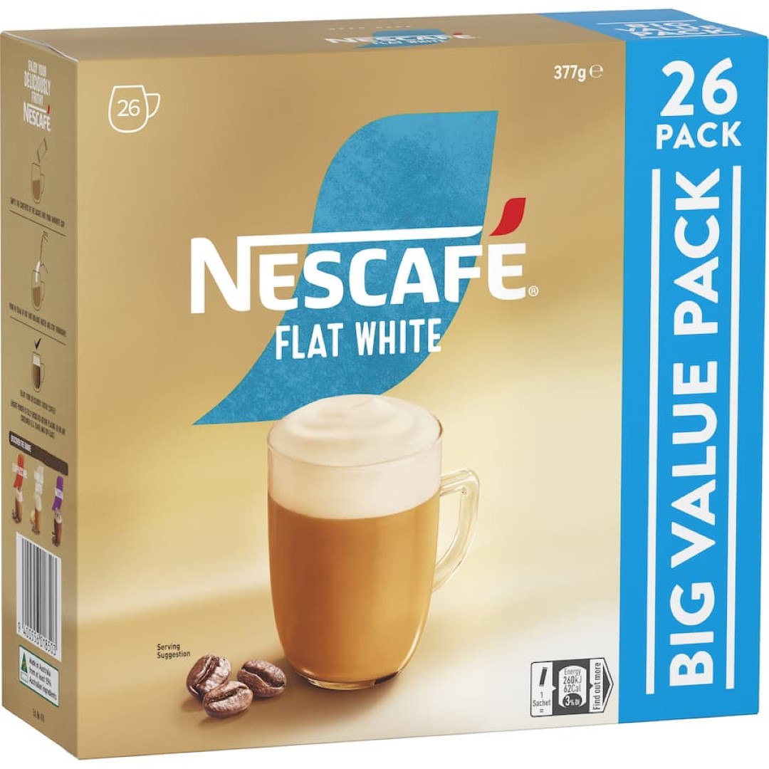 Nescafé Coffee Sachets Flat White 26 pack 377g