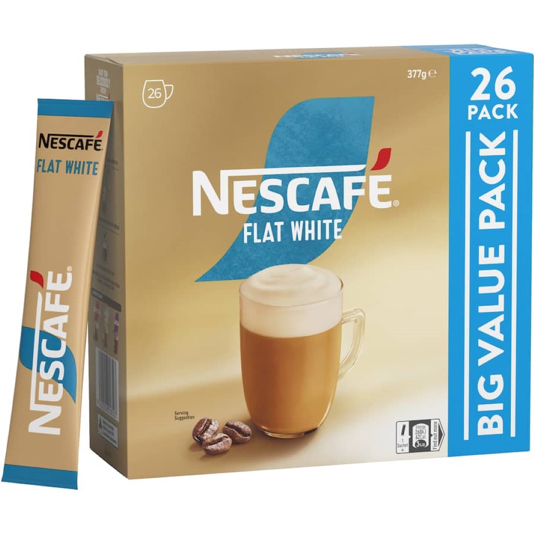 Nescafé Coffee Sachets Flat White 26 pack 377g