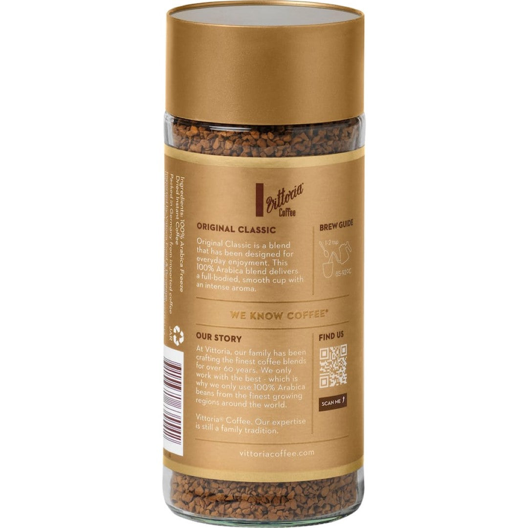 Vittoria Instant Coffee Classic Freeze Dried Jar 100g