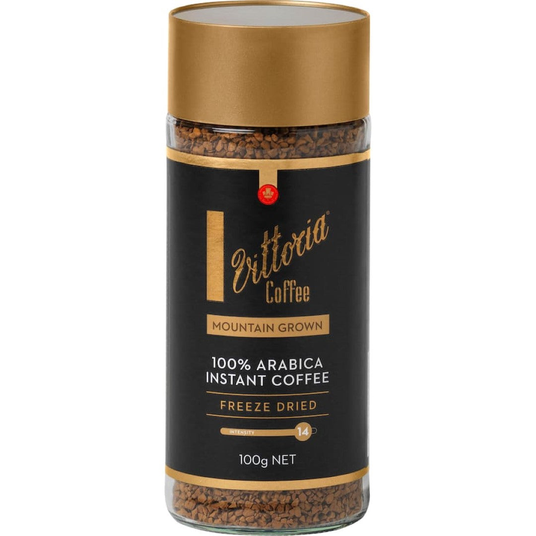 Vittoria Instant Coffee Mountain Grown Freeze Dried Jar 100g