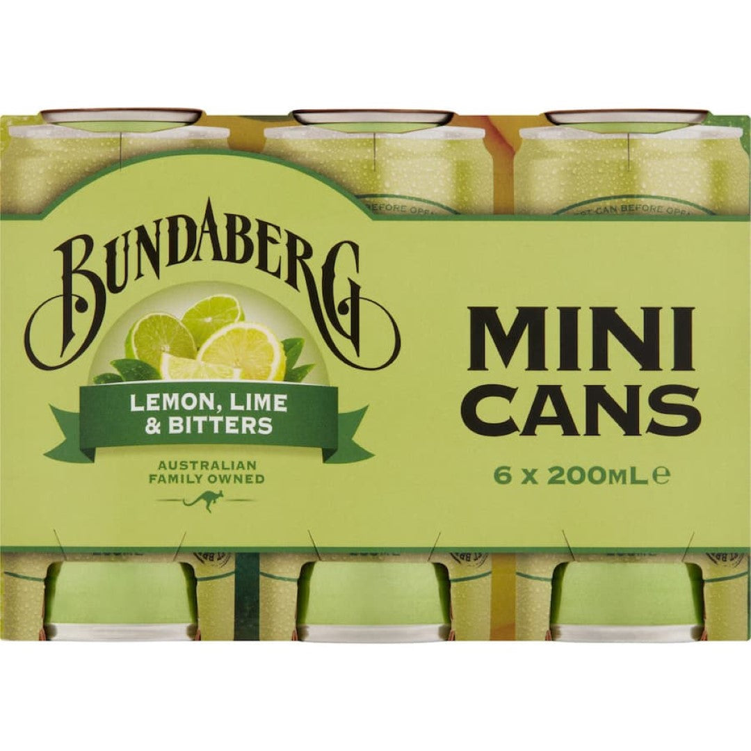 Bundaberg Lemon, Lime & Bitters 200ml mini cans 6pack