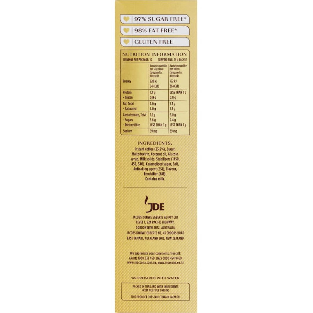 Moccona Coffee Sachets Double Shot Latte 10 pack 140g