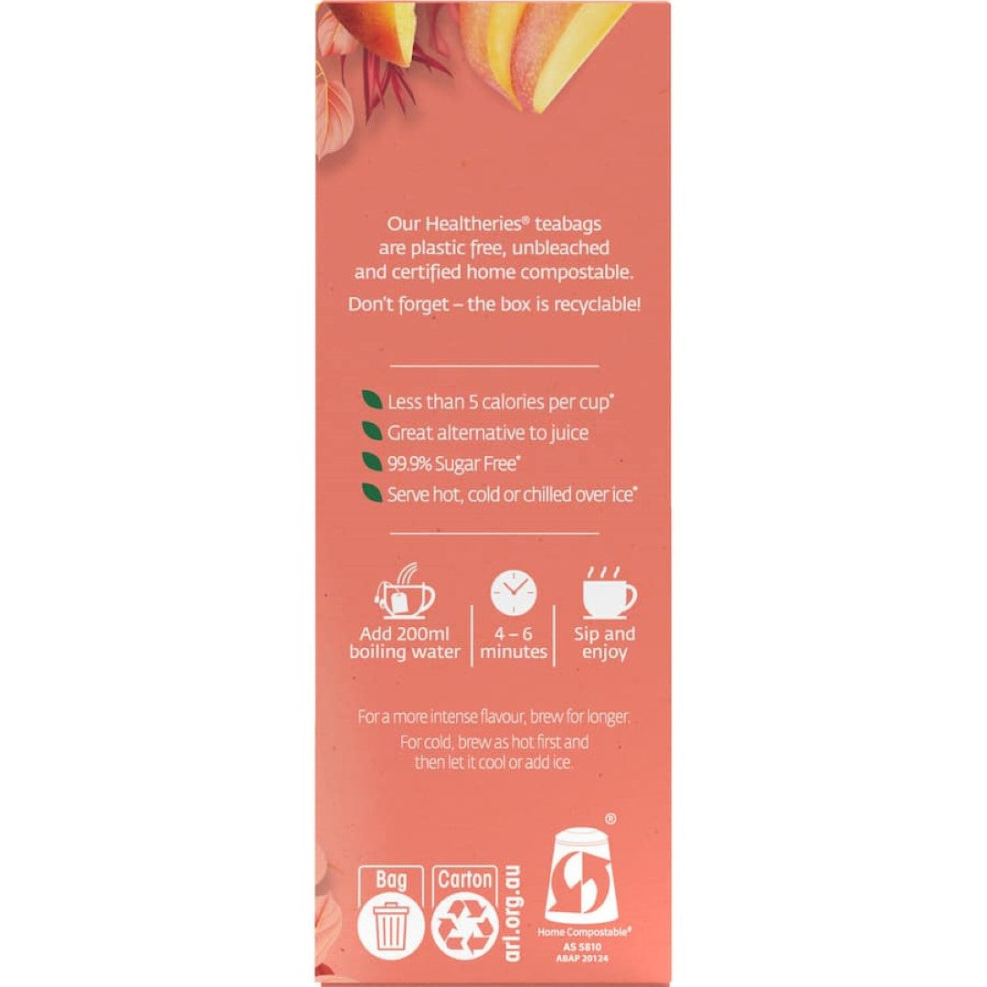 Healtheries Fruit Tea Peach & Mango Bags 20pack
