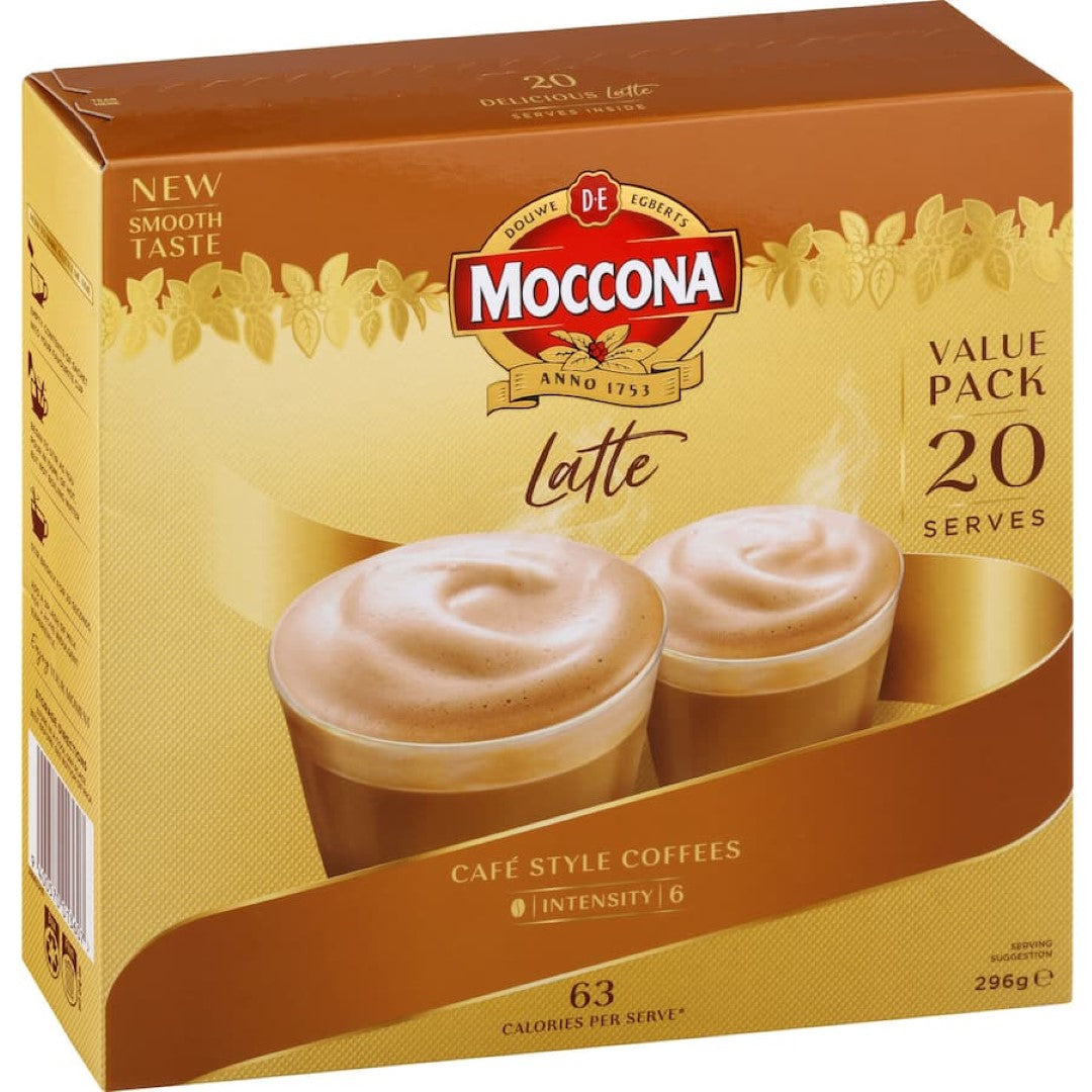 Moccona Coffee Sachets Latte 20 pack 296g