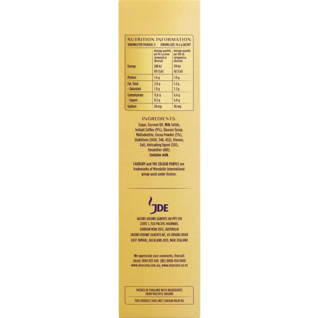 Moccona Cadbury Coffee Sachets Mocha 8 pack 132g
