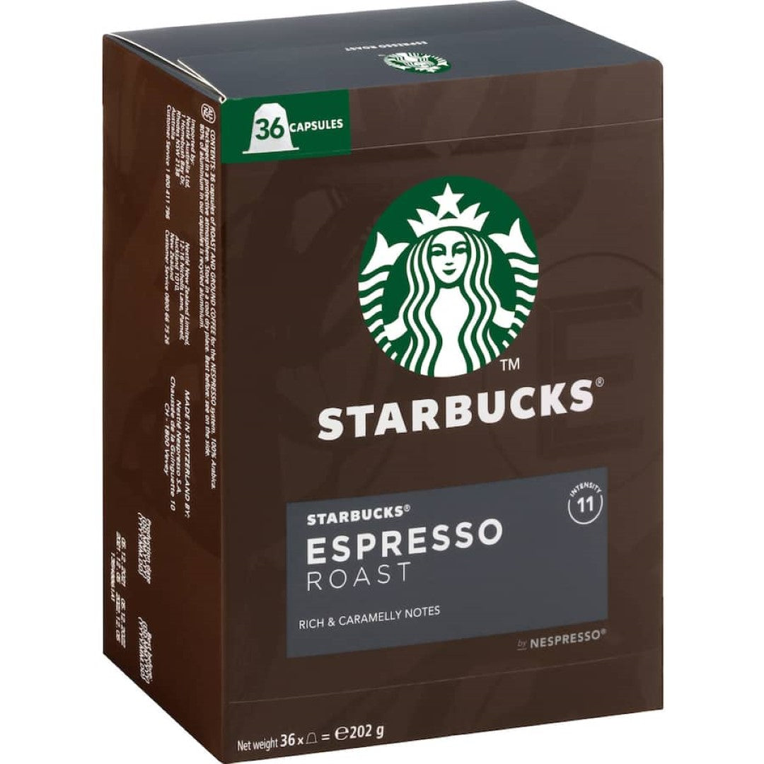 Starbucks By Nespresso Coffee Capsules Espresso Roast 36pack 202g