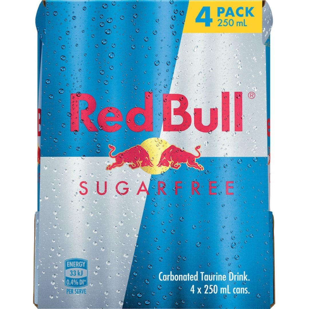 Red Bull Energy Drink Sugar Free 250ml cans 4pack