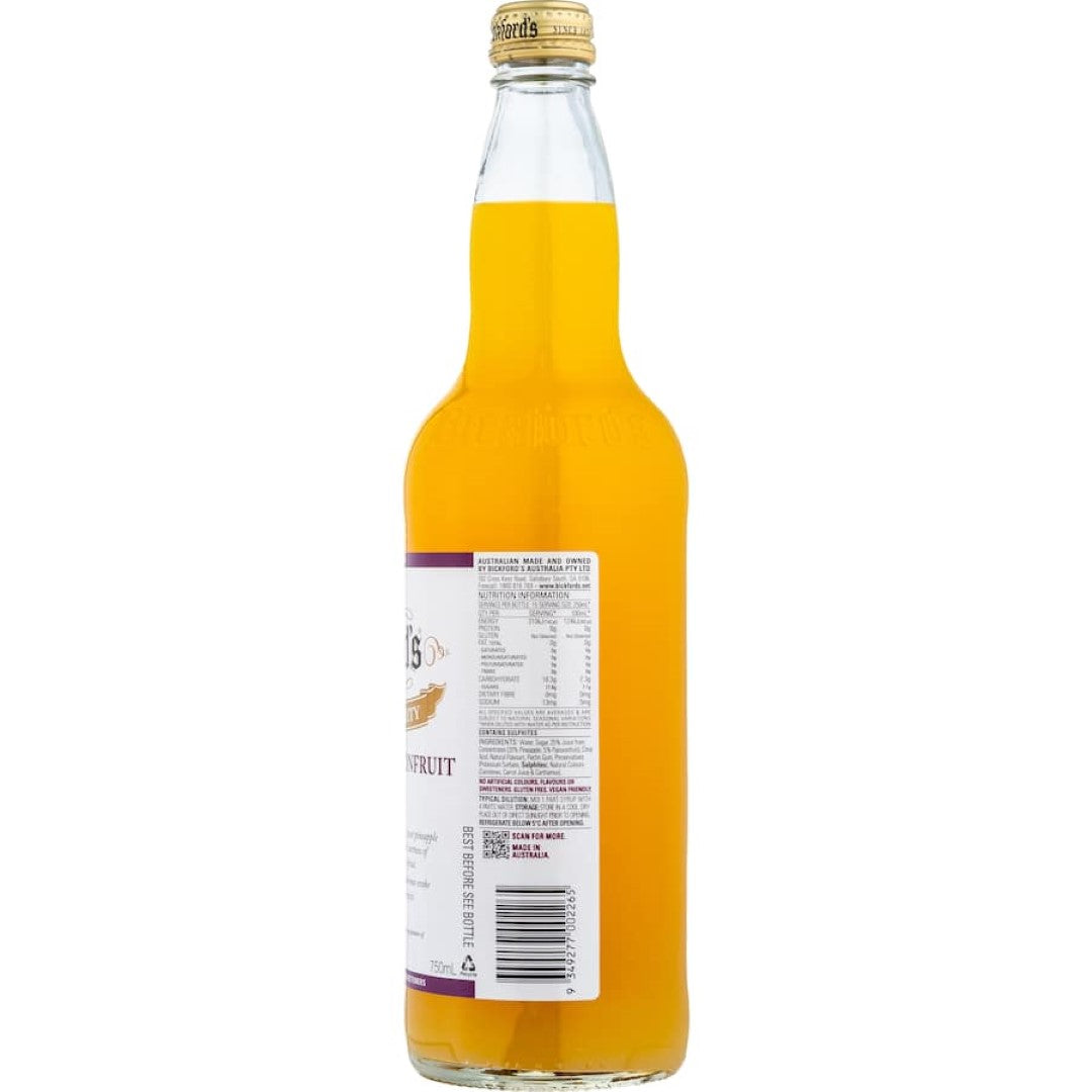 Bickford's Cordial Pineapple & Passionfruit 750mL