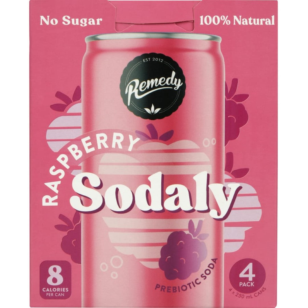 Remedy Sodaly Raspberry 250ml cans 4pack