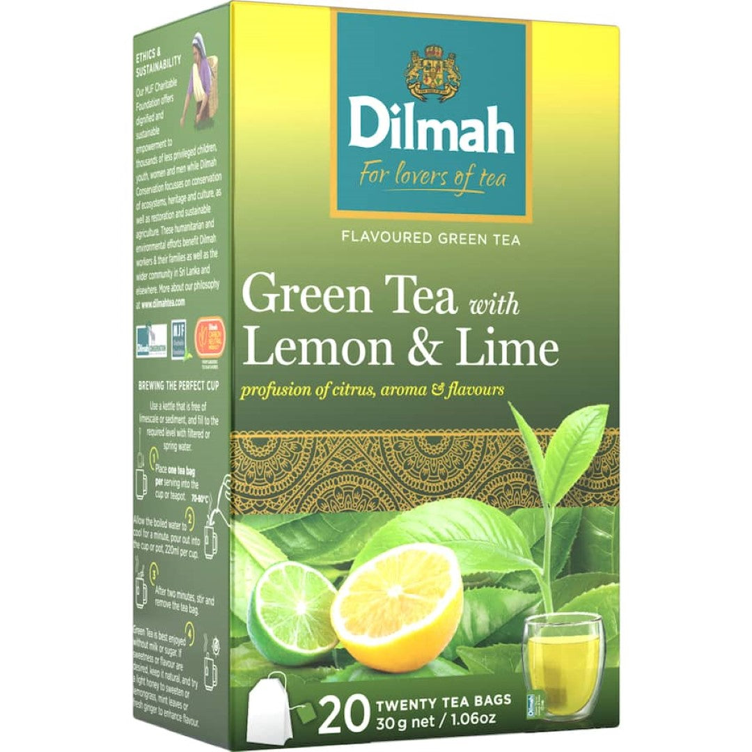 Dilmah Green Tea With Lemon & Lime Bags 20pack