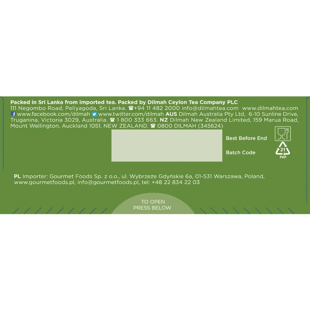 Dilmah Green Tea With Lemon & Lime Bags 20pack