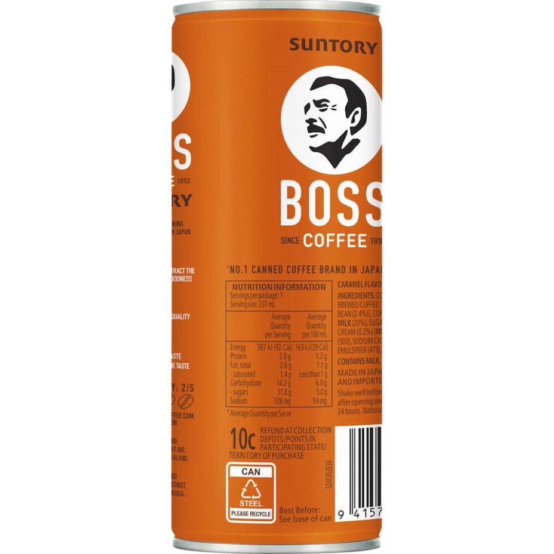 Boss Iced Coffee Caramel Latte Can 237mL