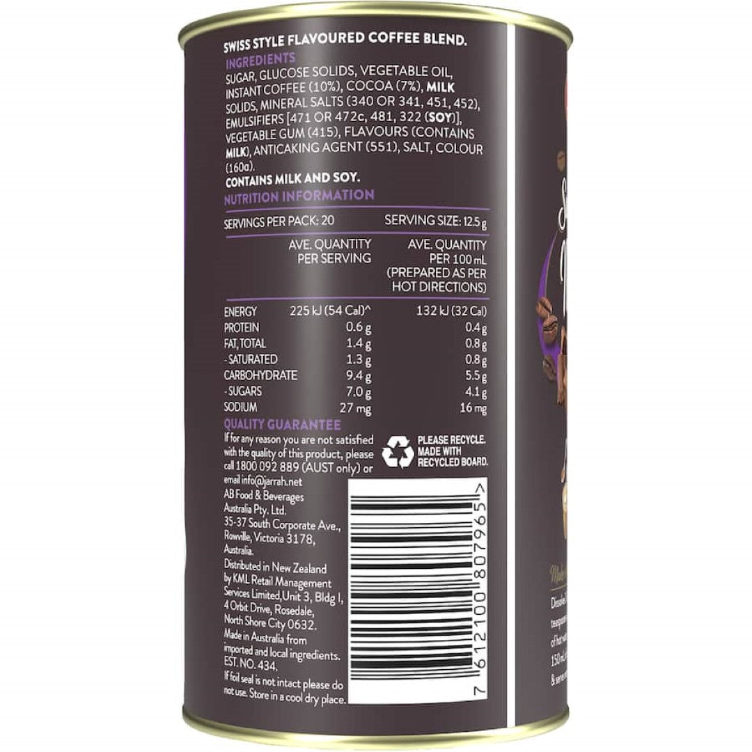 Jarrah Coffee Mix Swiss Mochaccino Pottle 250g