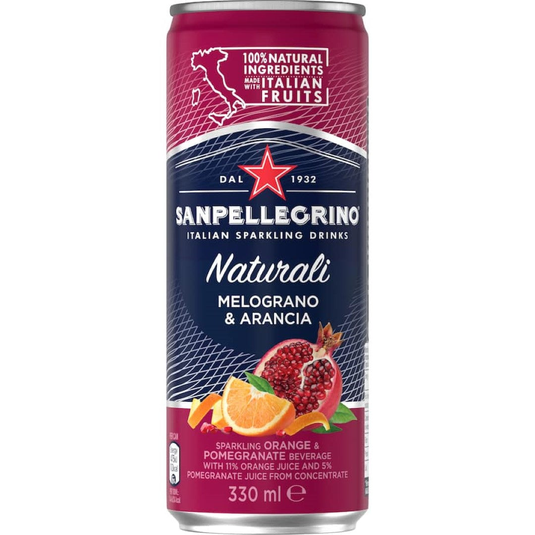 San Pellegrino Sparkling Fruit Drink Melograno & Arancia 330ml cans 4pack