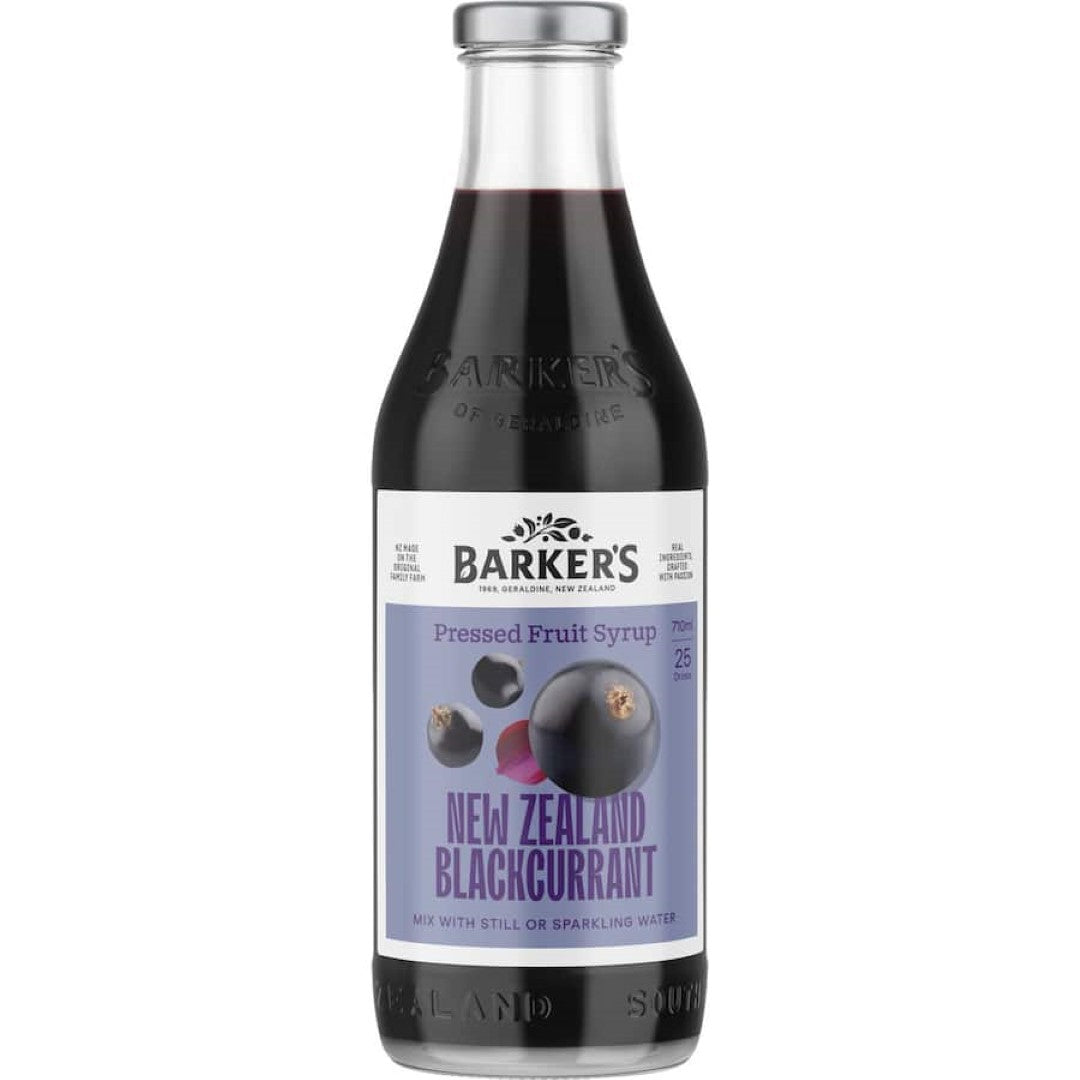 Barkers Fruit Syrup NZ Blackcurrant 710mL