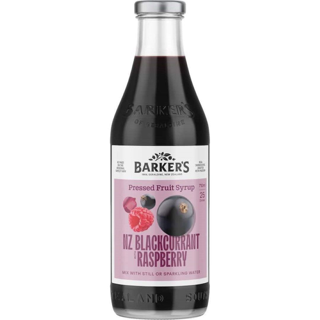 Barkers Fruit Syrup NZ Blackcurrant With Raspberry 710mL