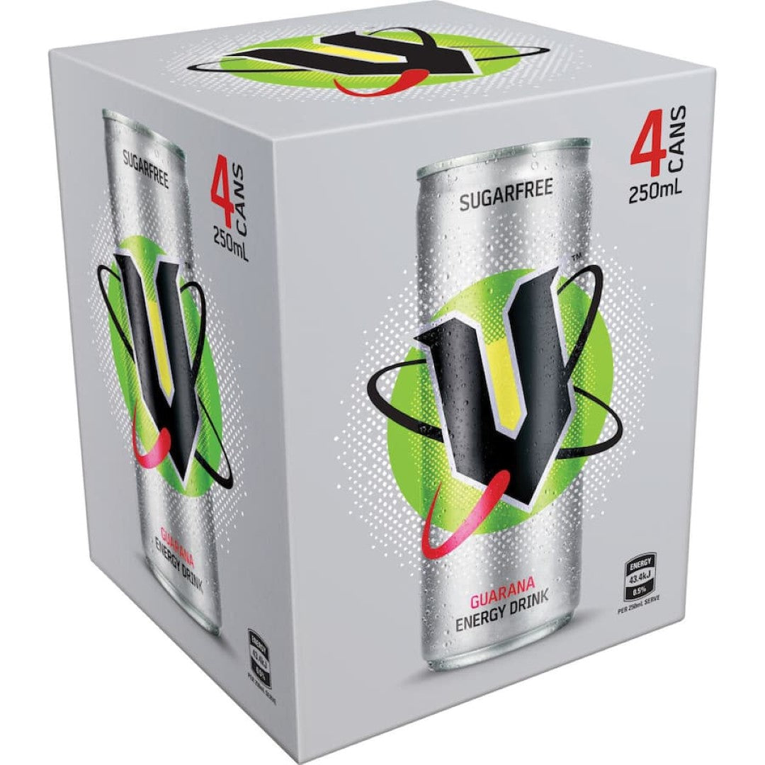 V Sugar Free Energy Drink 250ml Can 4pack