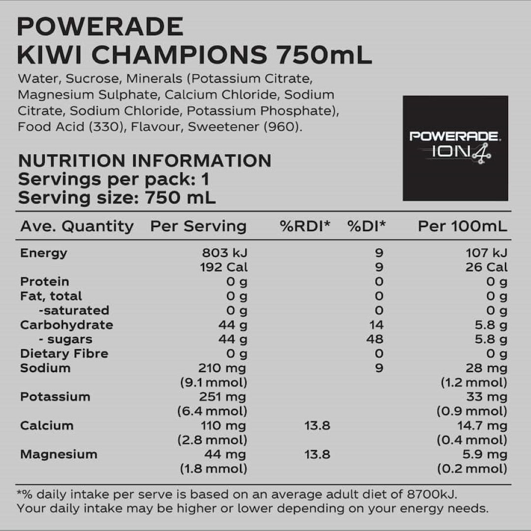 Powerade Sports Drink Silver Charge 750mL