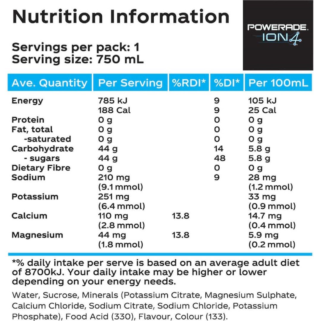 Powerade Sports Drink Mountain Blast 750mL