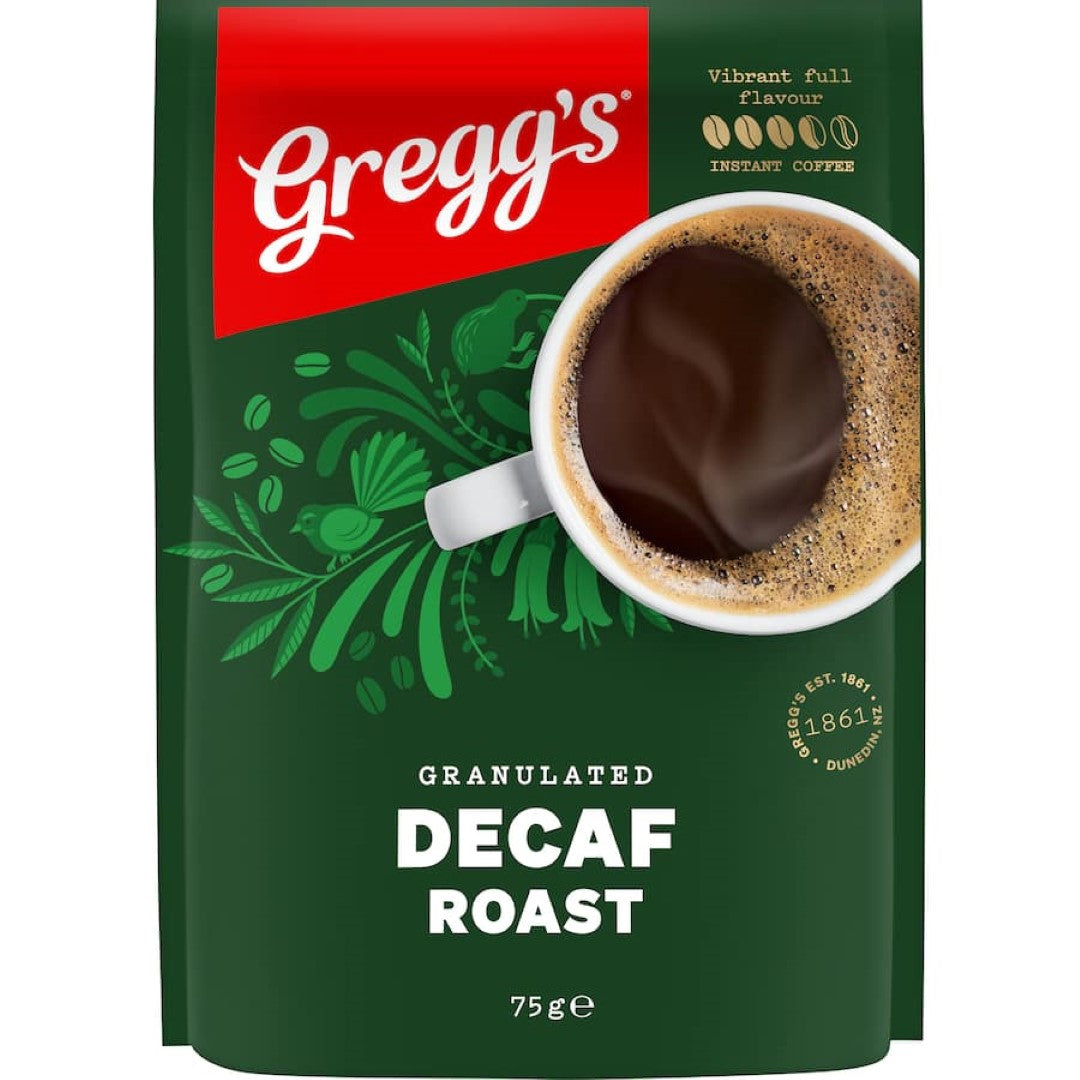 Greggs Granulated Instant Coffee Decaf Roast Refill 75g