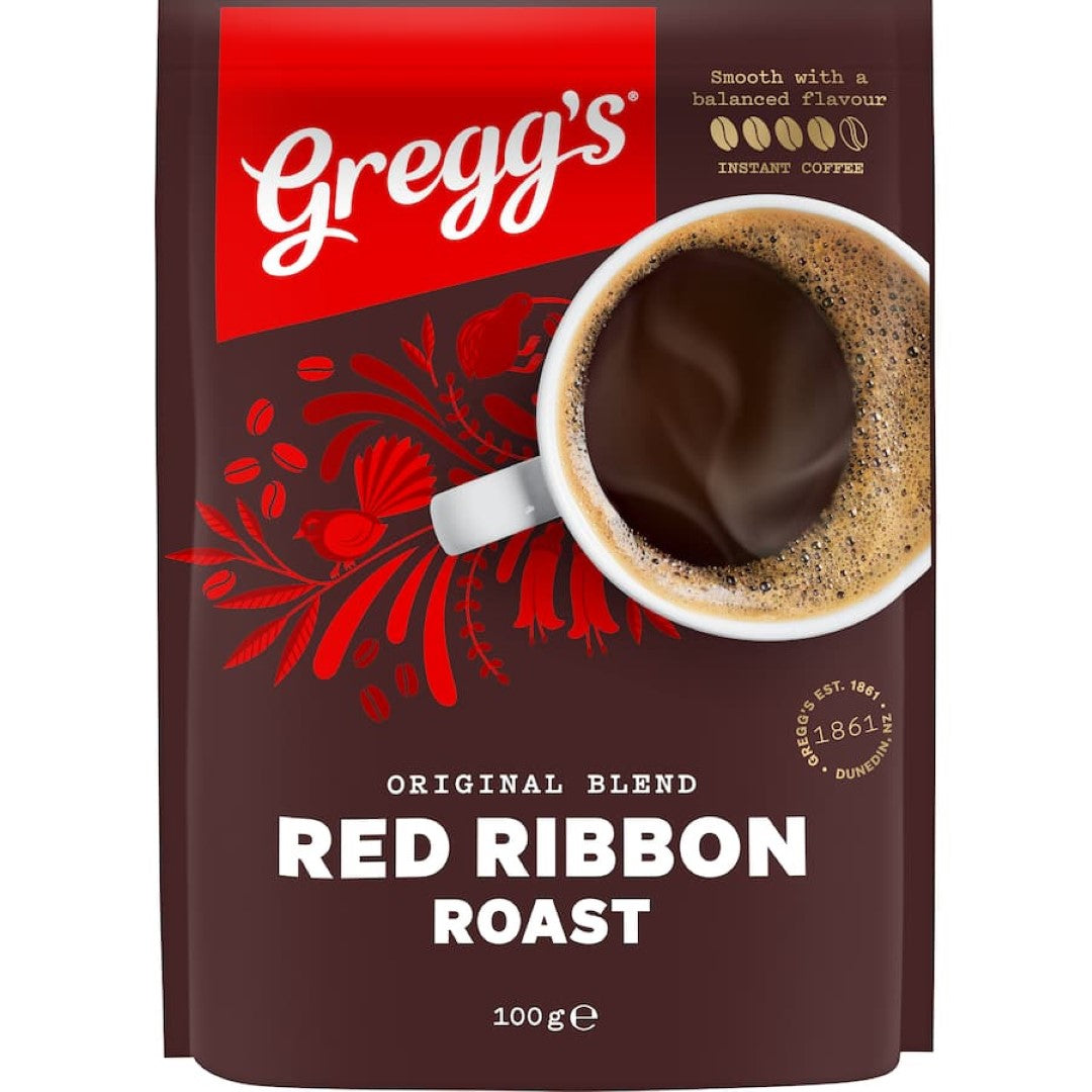 Greggs Powdered Instant Coffee Red Ribbon Roast Refill 100g