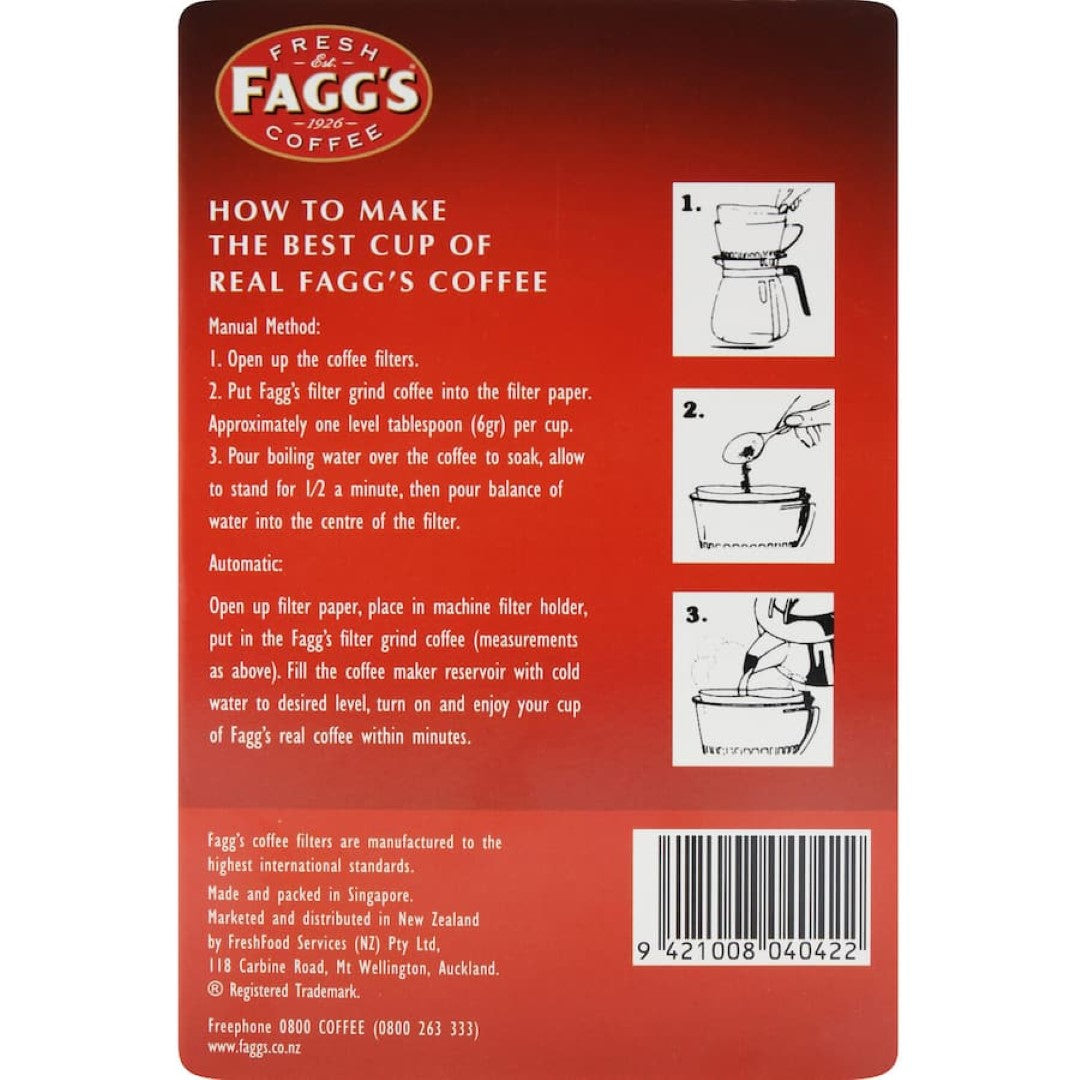 Faggs Coffee Filters 1x2 40pack