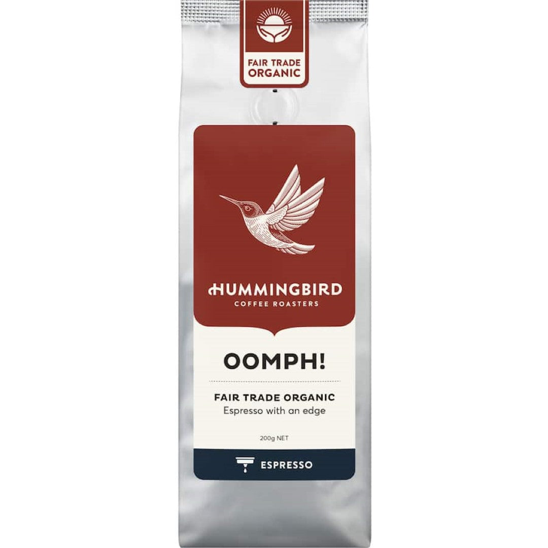 Hummingbird Espresso Grind Oomph! Organic Fair Trade 200g