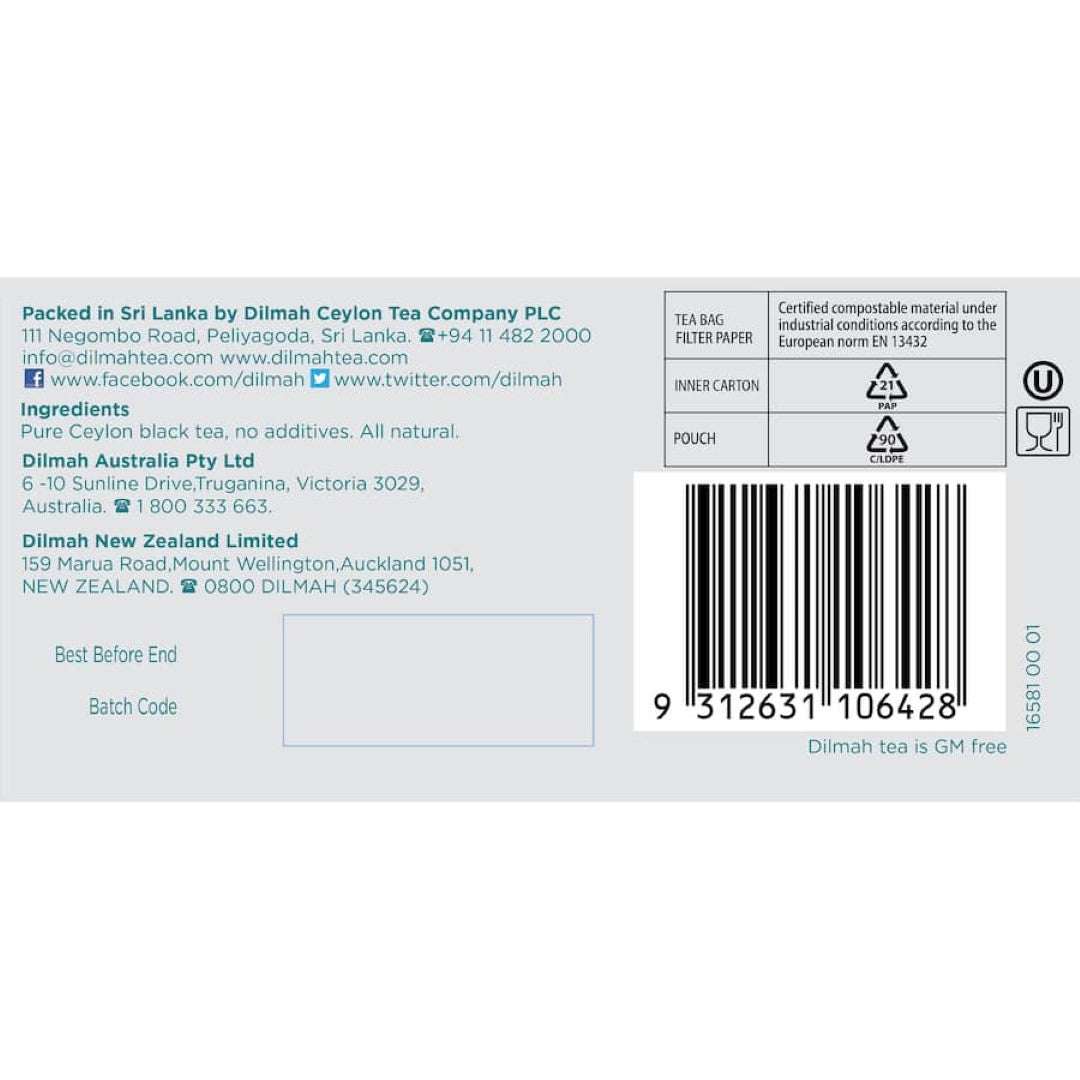 Dilmah Tea Tagless Bags 100pack
