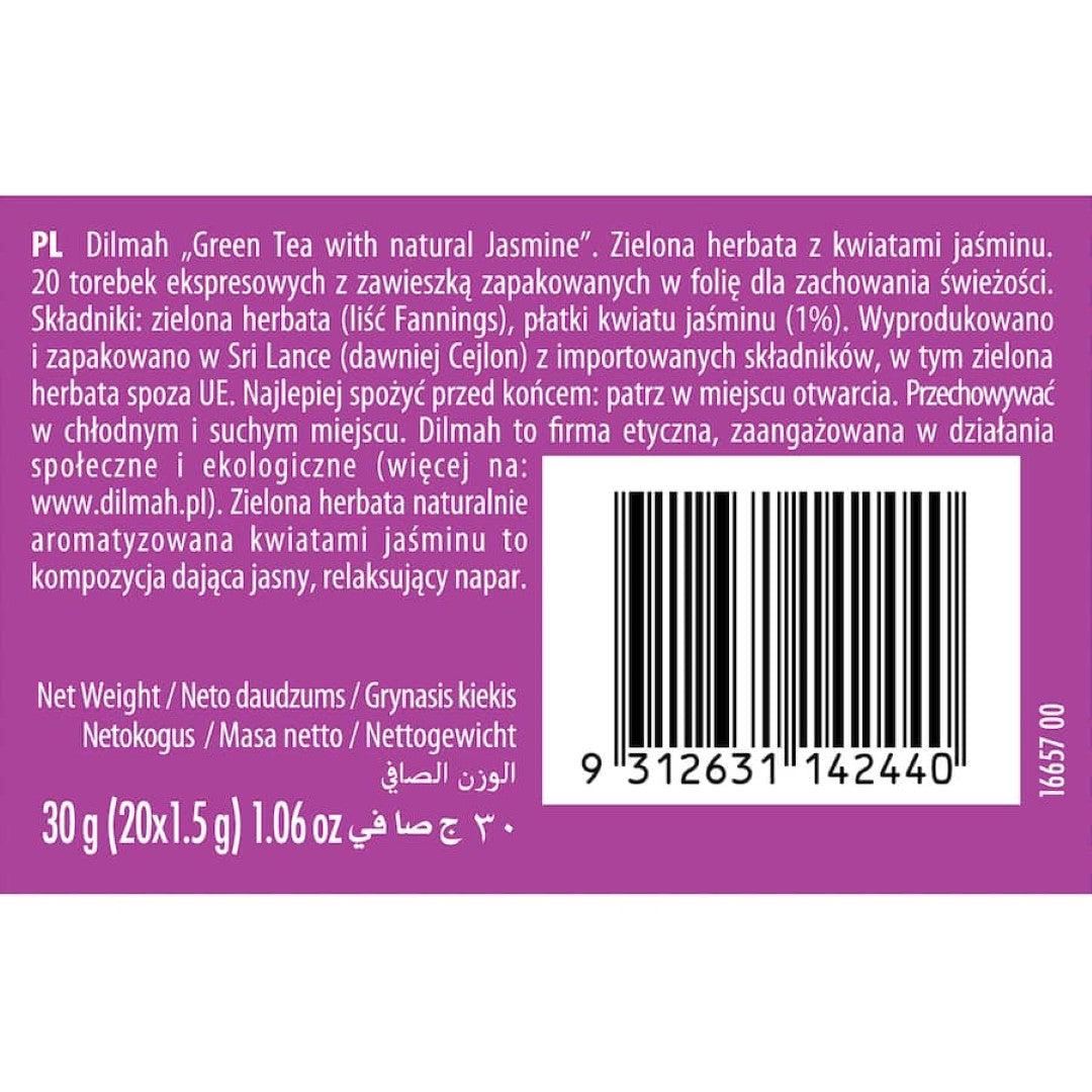 Dilmah Green Tea With Jasmine Petals Bags 20pack