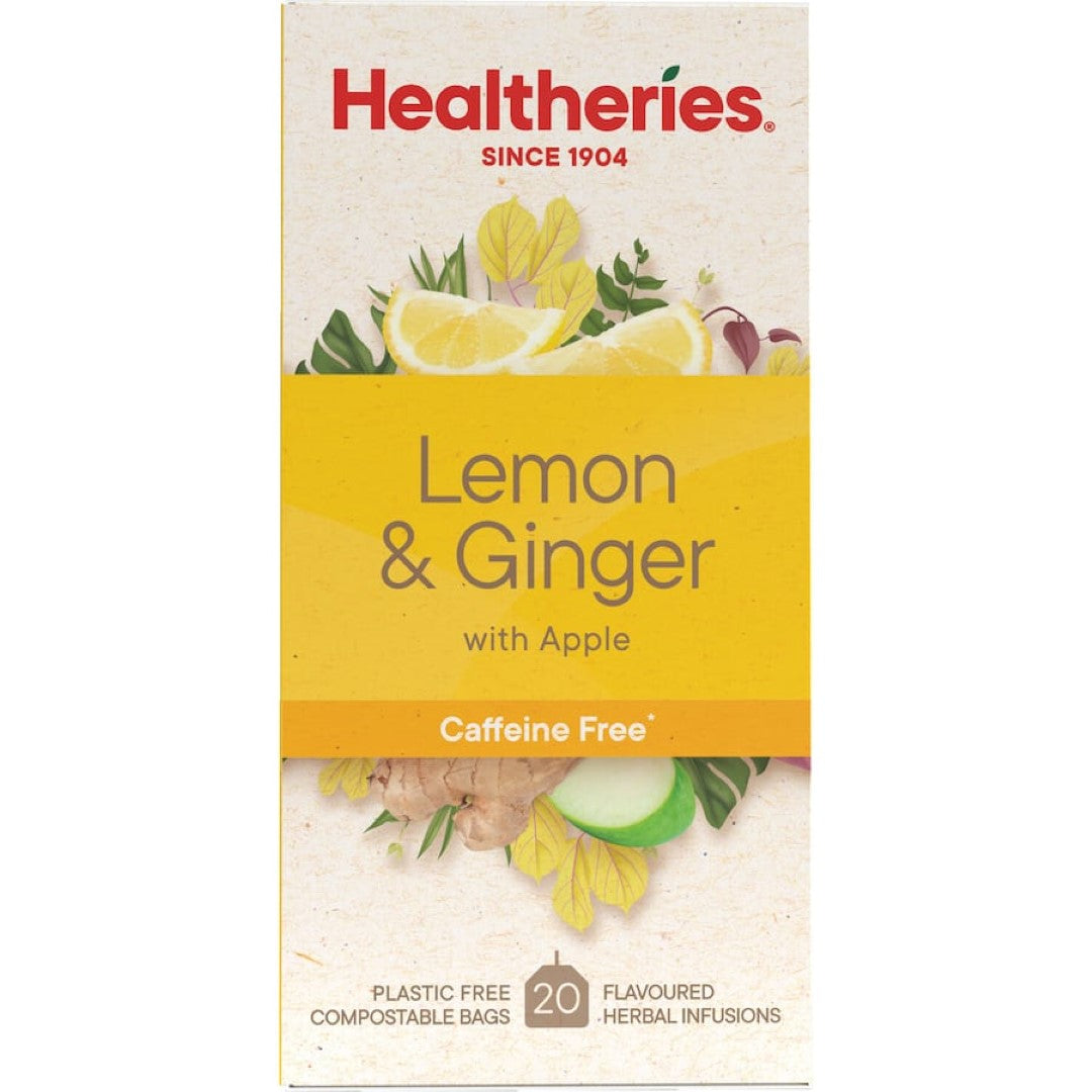 Healtheries Fruit Tea Lemon & Ginger Bags 20pack