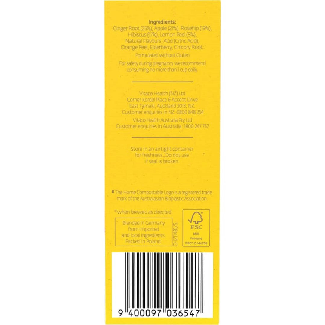 Healtheries Fruit Tea Lemon & Ginger Bags 20pack