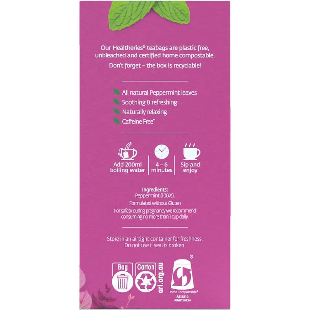 Healtheries Herbal Tea Peppermint Bags 40pack