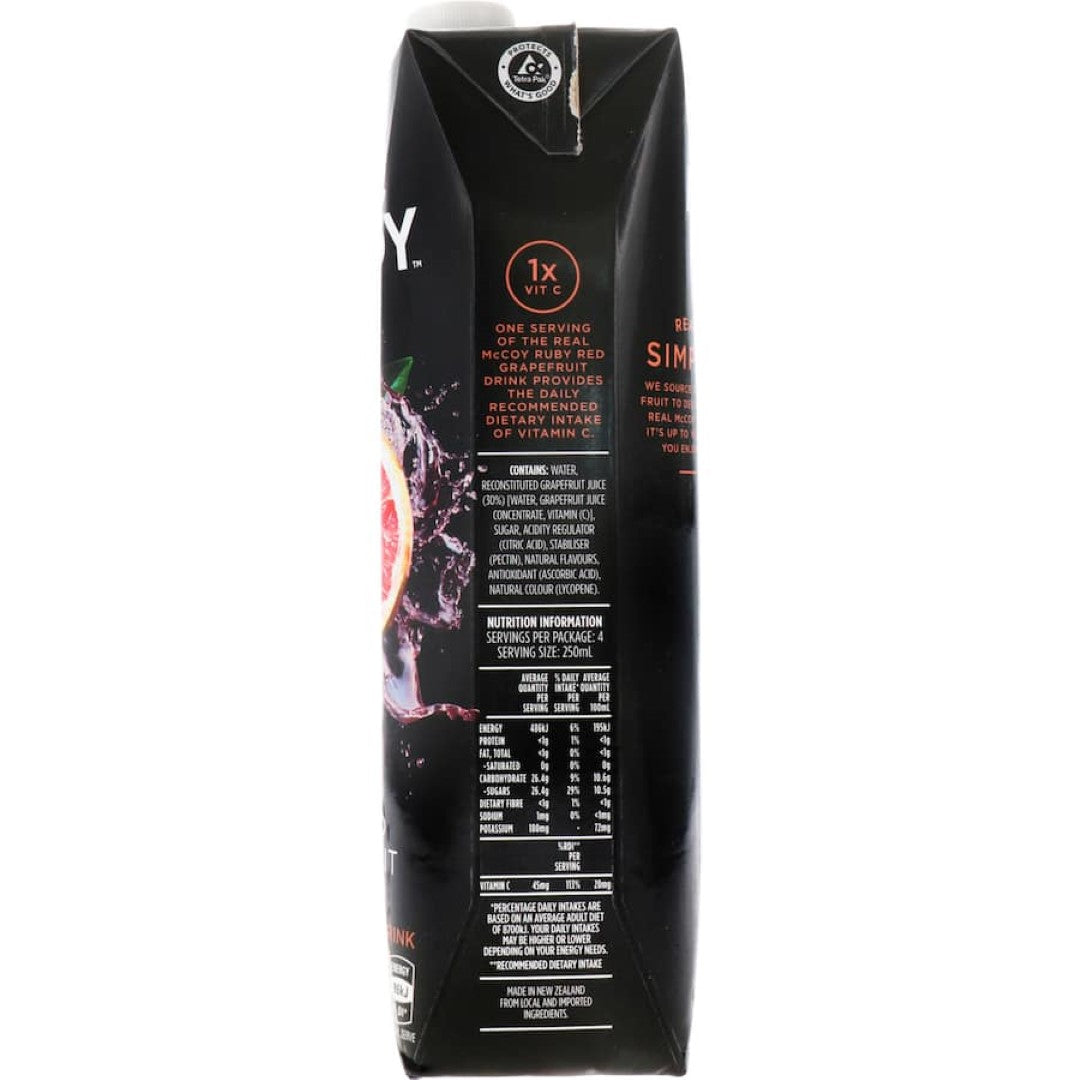 Mccoy Fruit Drink Ruby Red Grapefruit 1L