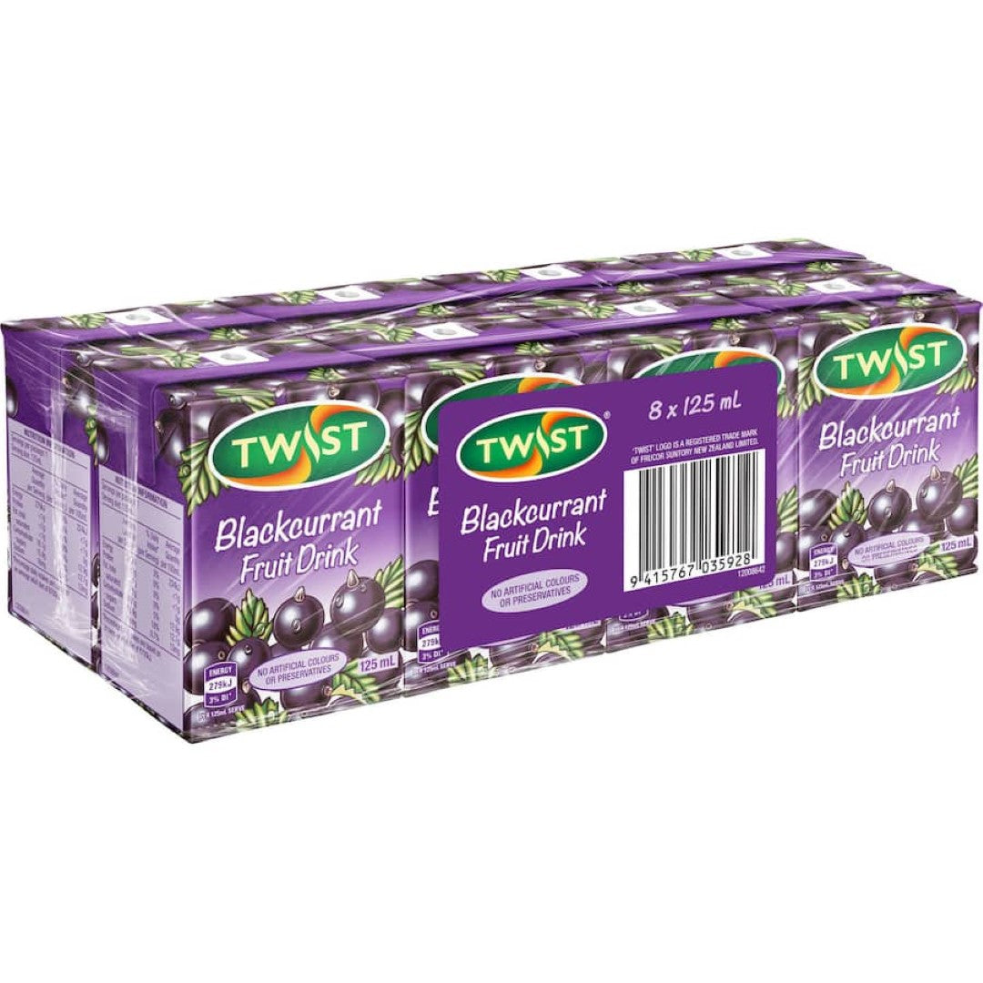 Twist Fruit Drink Blackcurrant 125ml 8pack