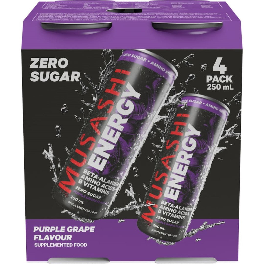 Musashi Energy Drink Purple Grape 4x250mL
