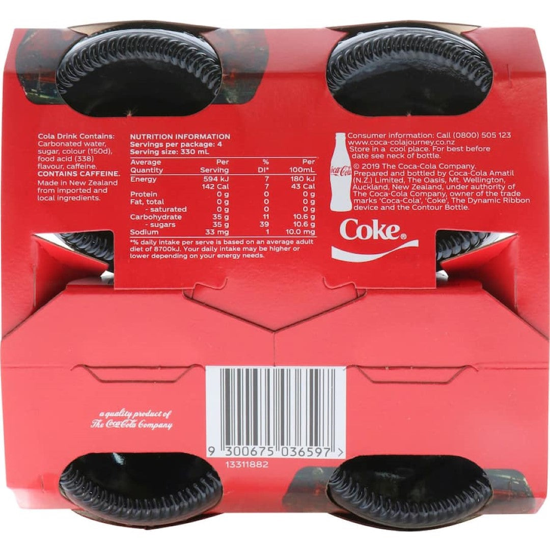 Coca Cola Soft Drink 330ml bottles 4pack