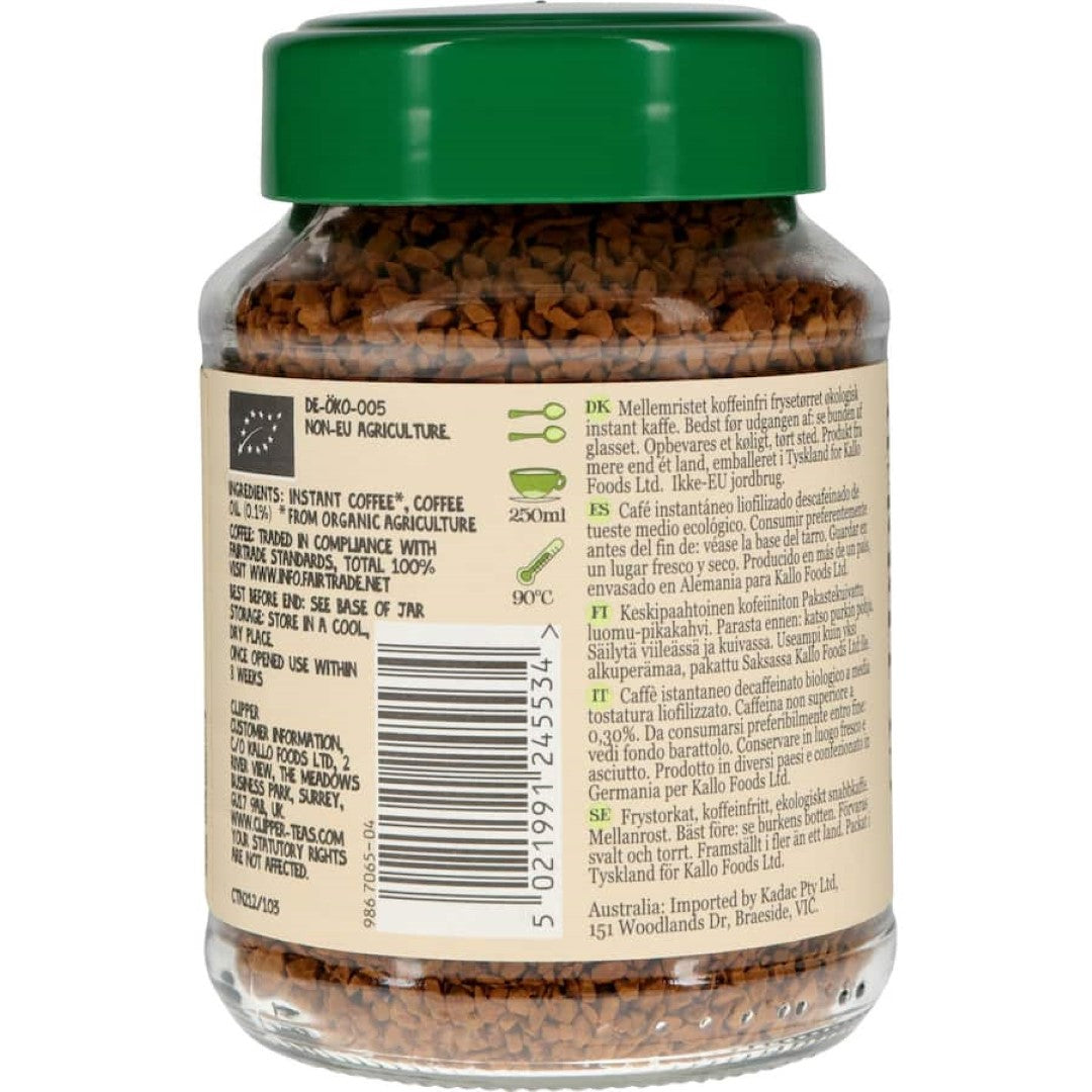 Clipper Instant Coffee Super Special Organic Decaf Jar 100g