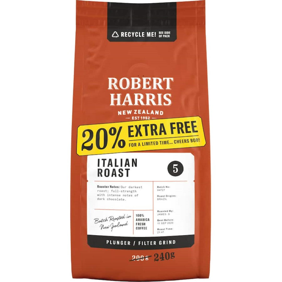 Robert Harris Plunger & Filter Grind Italian Roast 200g