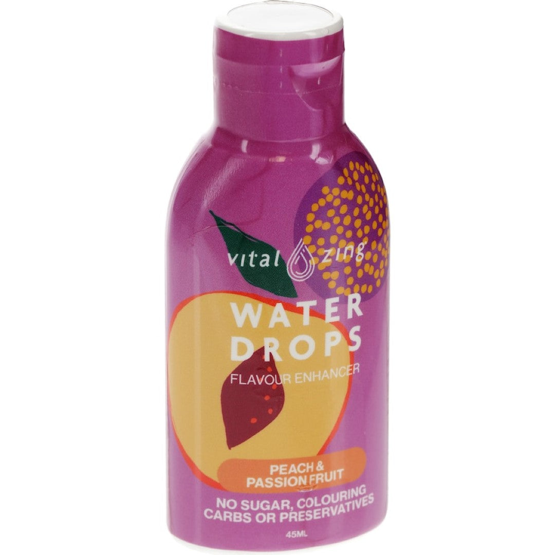 Vital Zing Waterdrops Water Enhancer Peach And Passionfruit 45mL