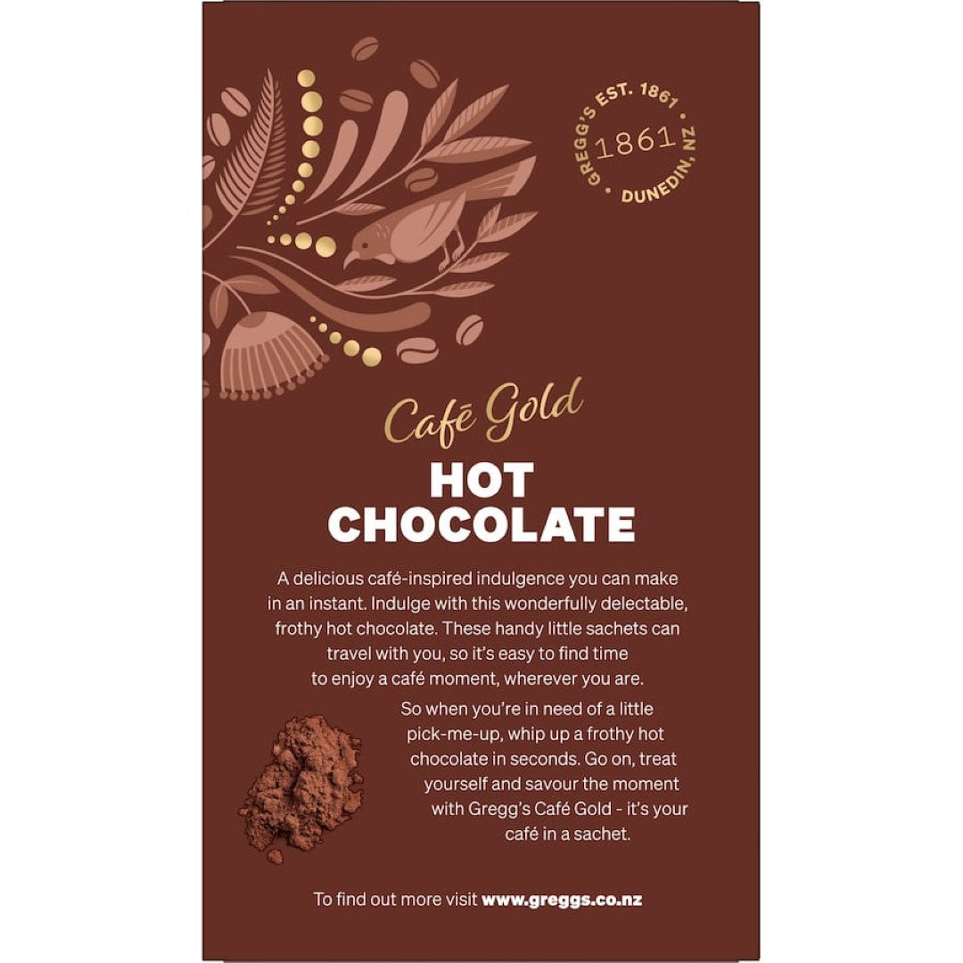 Gregg's Hot Chocolate Cafe Gold Sachets 10pack
