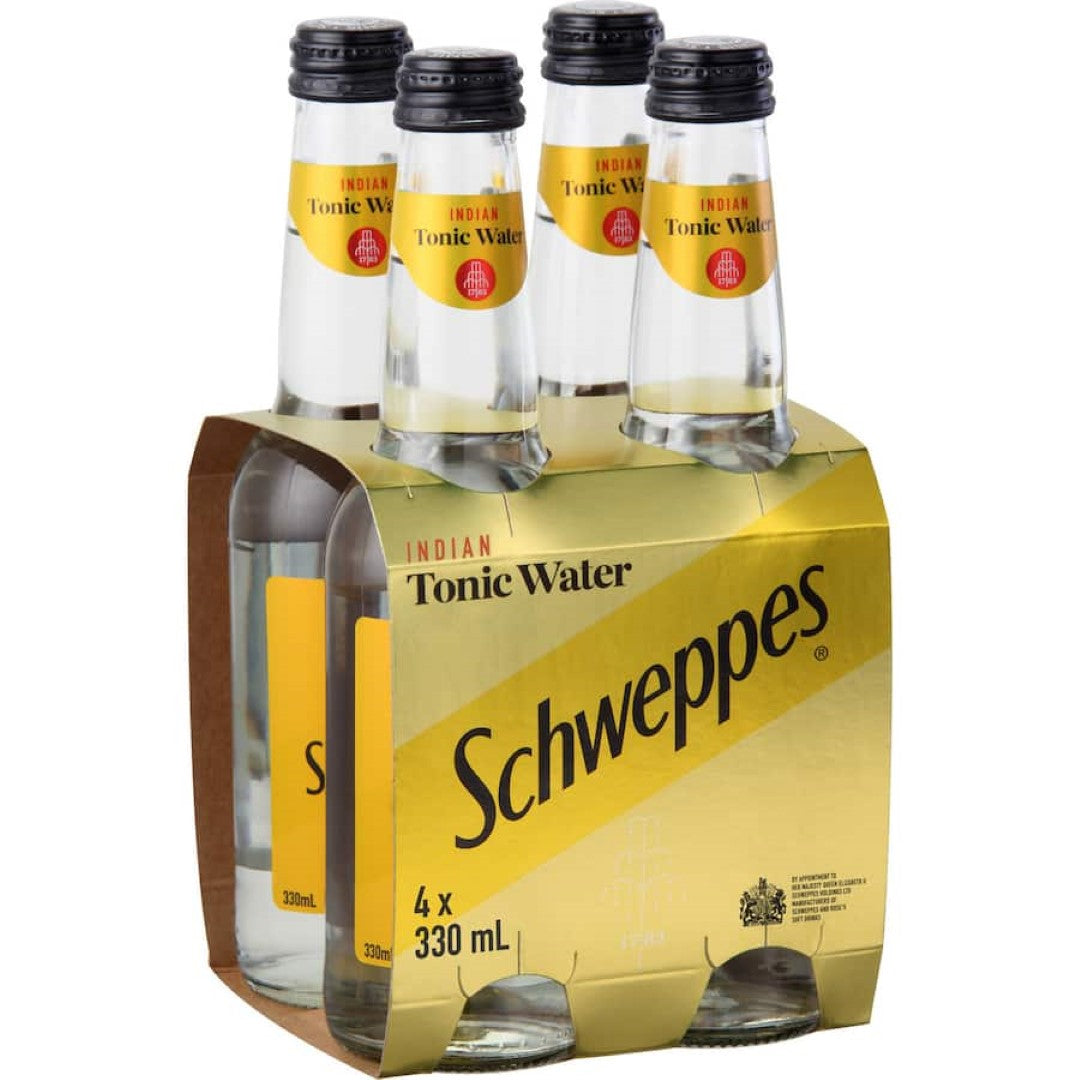 Schweppes Drink Mixers Indian Tonic Water 330ml Bottles 4pack