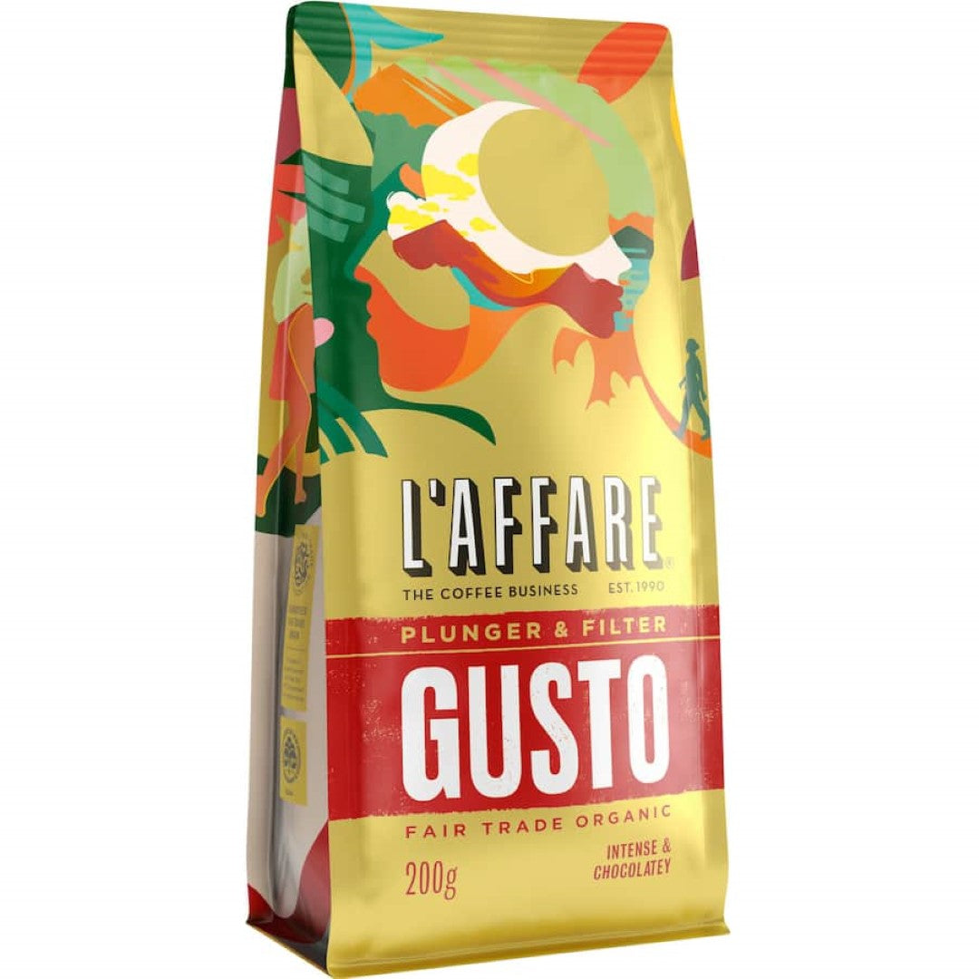 L'affare Plunger & Filter Grind Gusto Fairtrade Organic 200g