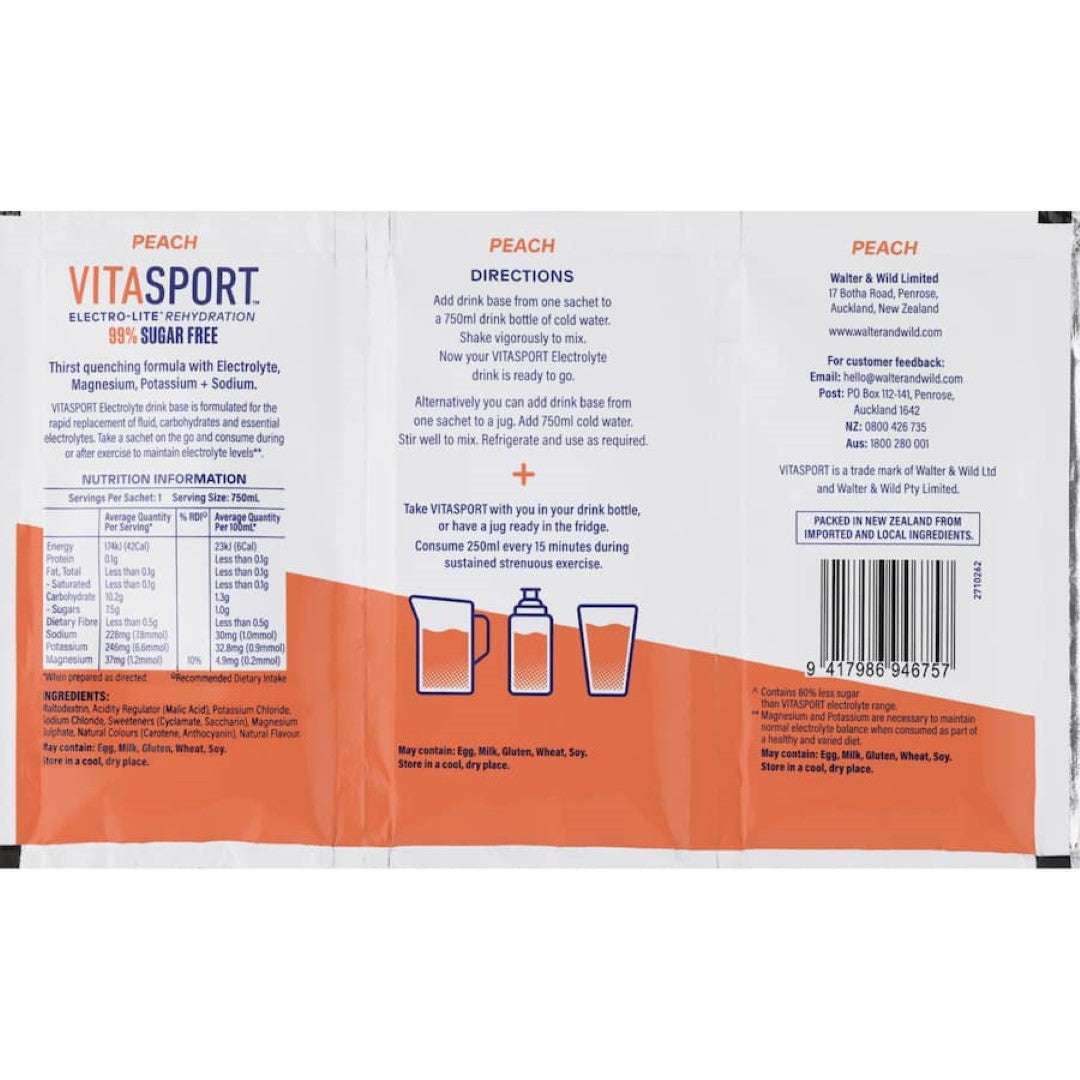 Vitasport Electrolyte 99% Sugar Free Peach 3pack