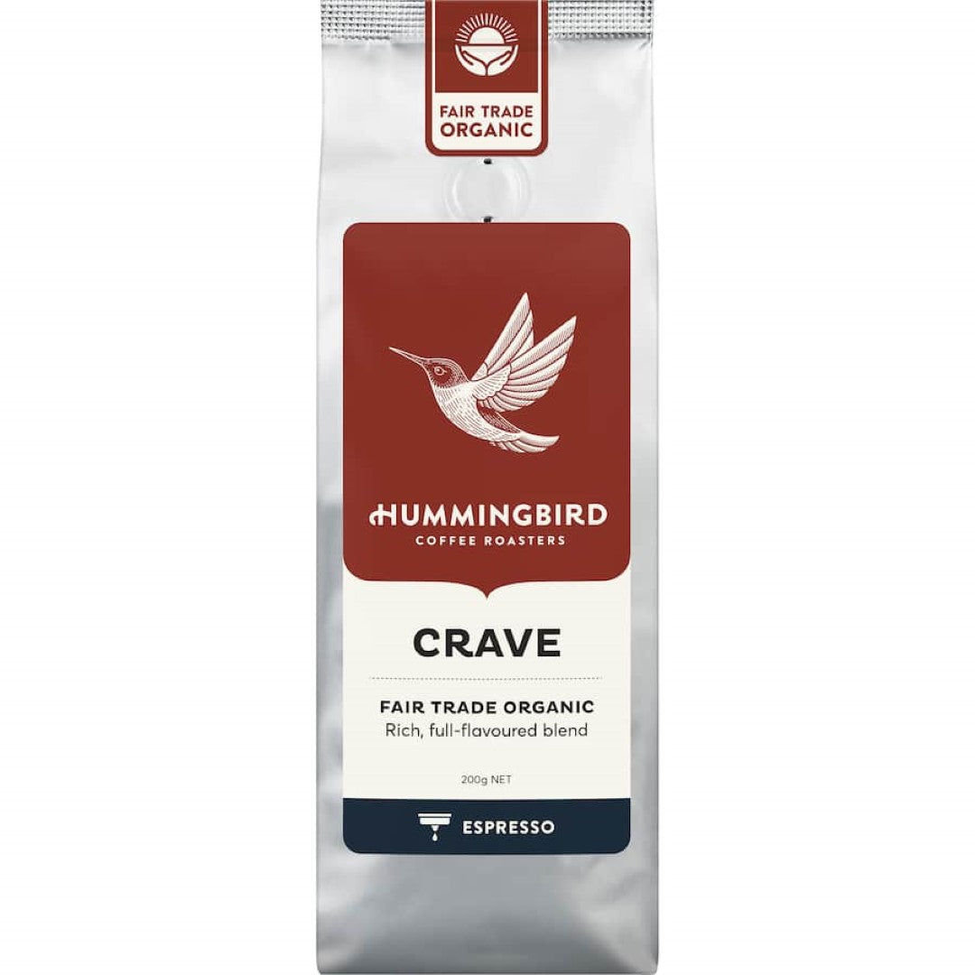 Hummingbird Espresso Grind Crave Organic Fair Trade 200g